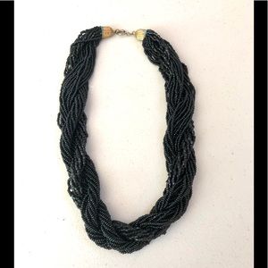 Multiple strands Black Beads on Choker Necklace